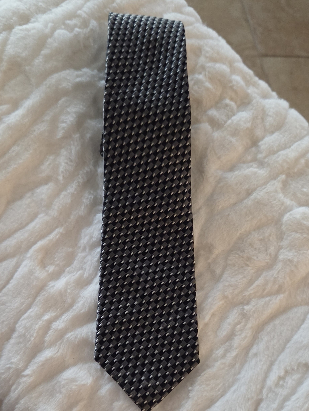 Jos. A. Bank Black and Gray Micro-Check Men's Tie